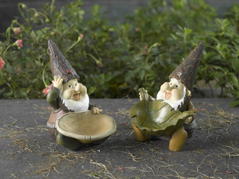 HGL10033-HGL10034 Poly Forest Gnome Tabletop